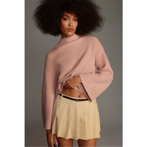 Maeve The Katey Mock-Neck Bell-Sleeve Sweater
